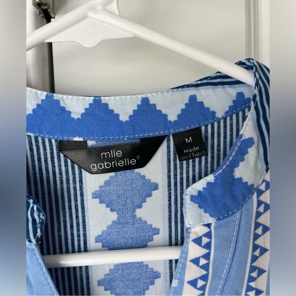 Mlle Gabrielle Blue Geometric Maxi Dress - Picture 3 of 7